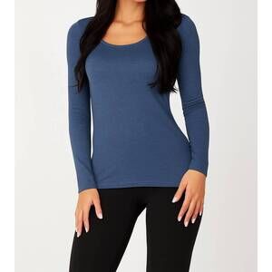 NEW ANGEL APPAREL long sleeve scoop neck top in denim